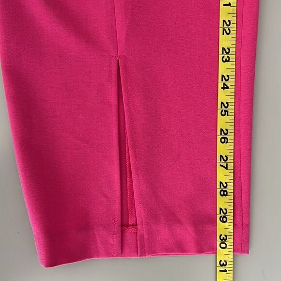 NWOT 1. STATE Pink Stretch Crepe Split Cuff Straight Leg Front Slit Pants 20W - Picture 11 of 13